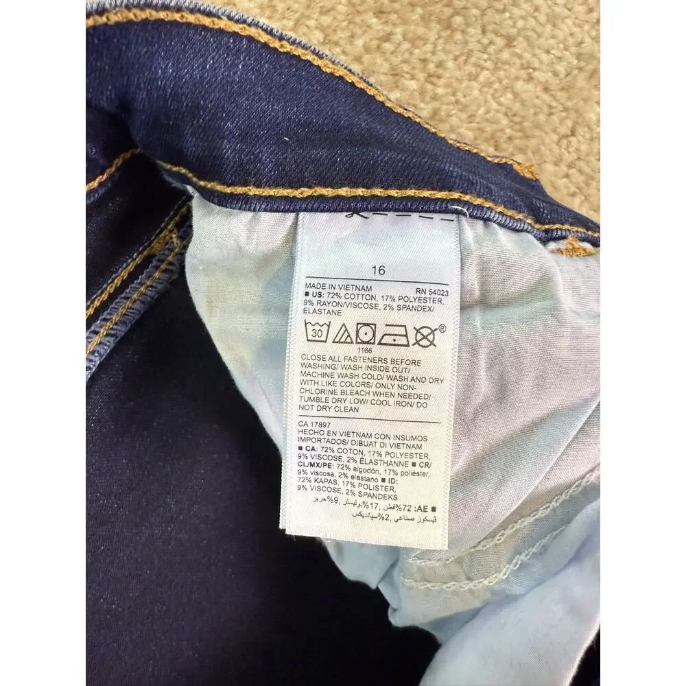 Old Navy Girls Rockstar Super Skinny Jeggings High Rise Blue Jeans Size 16 C332